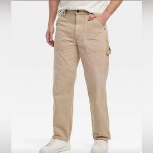 Men's Vintage Relaxed Straight Fit Utility Pants - Goodfellow & Co Beige (38x32)
